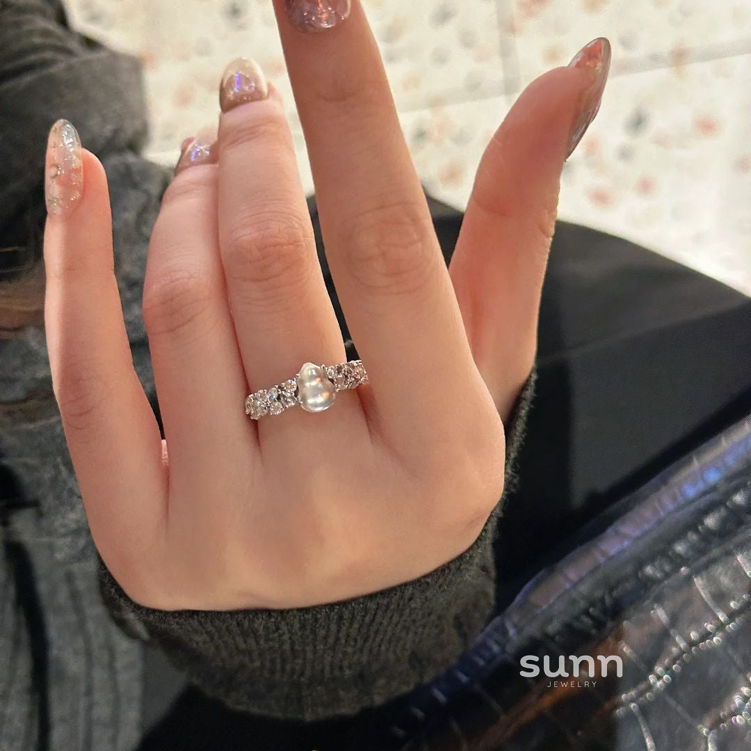 Amazing Jade Gourd Inlay Ring [1XWU08EW]