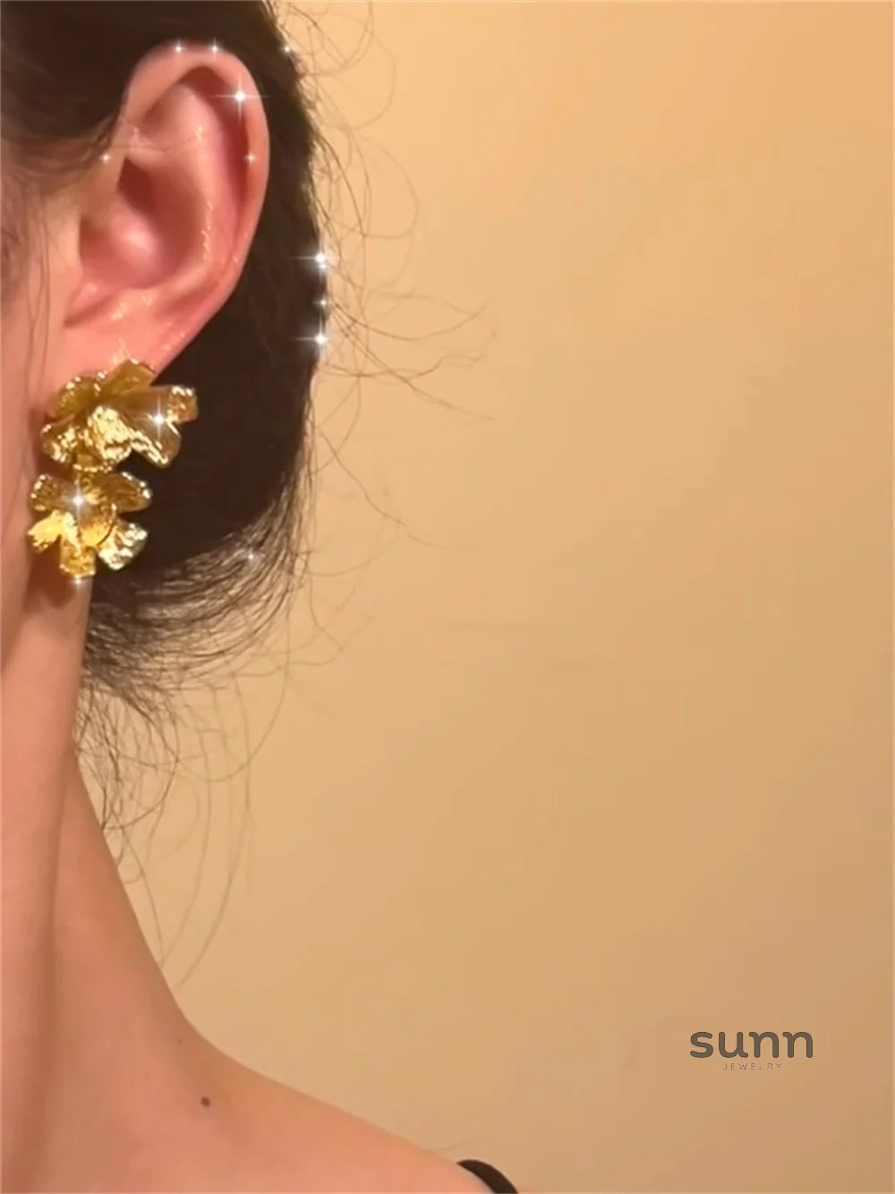 Amber Gilded Bloom Earrings