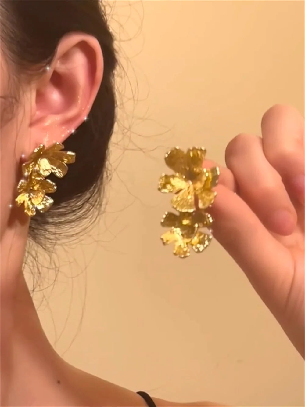 Amber Gilded Bloom Earrings