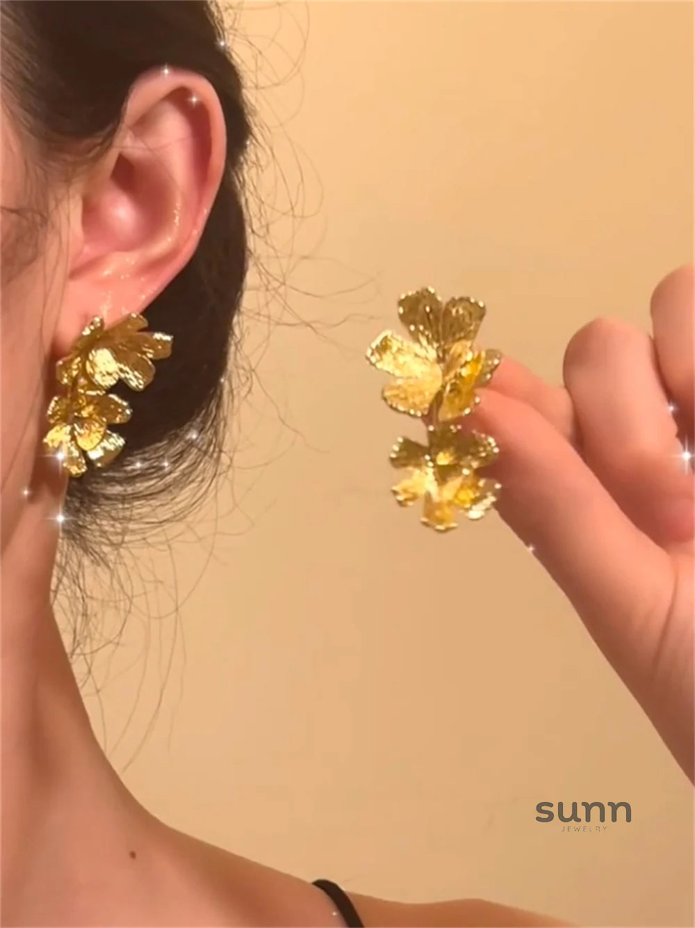 Amber Gilded Bloom Earrings