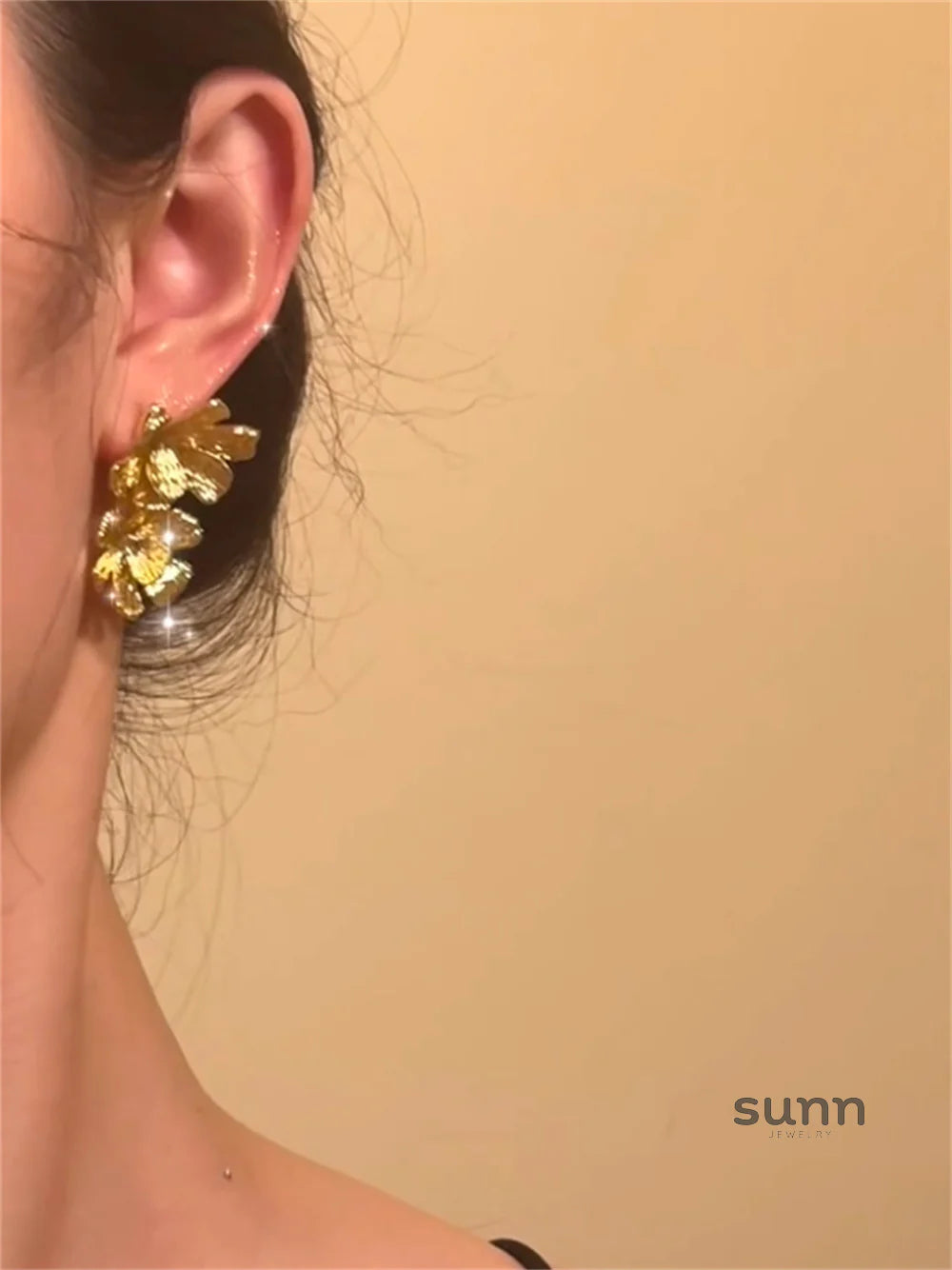 Amber Gilded Bloom Earrings