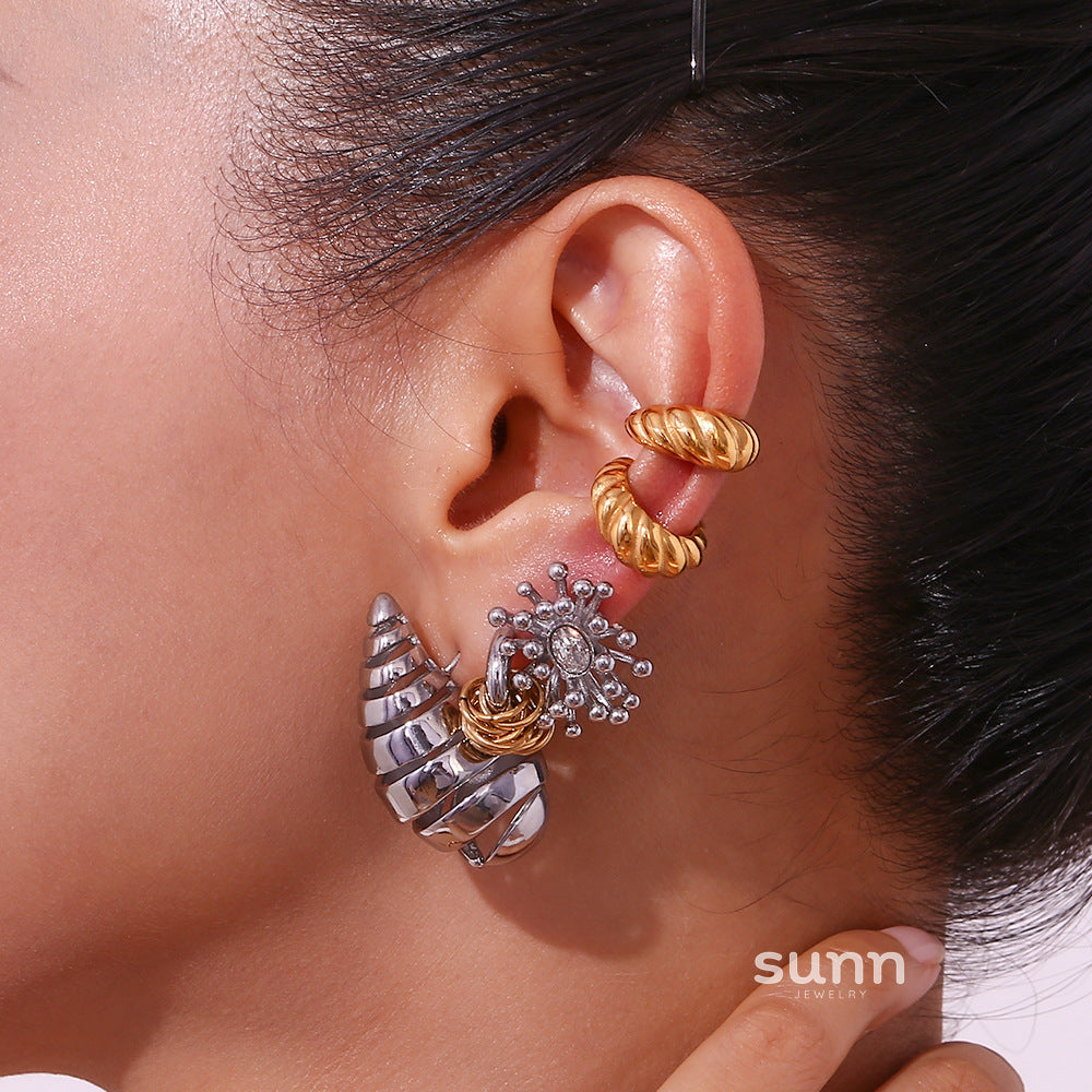 Amberley Hammered Geometric Earrings [1PCCVWEG]