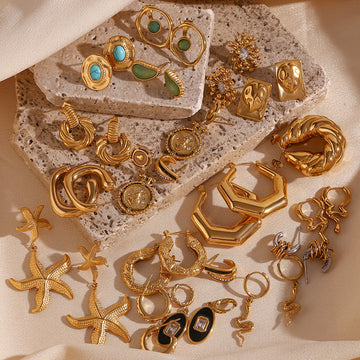 Amberley Hammered Geometric Earrings [IF15IGPZ]