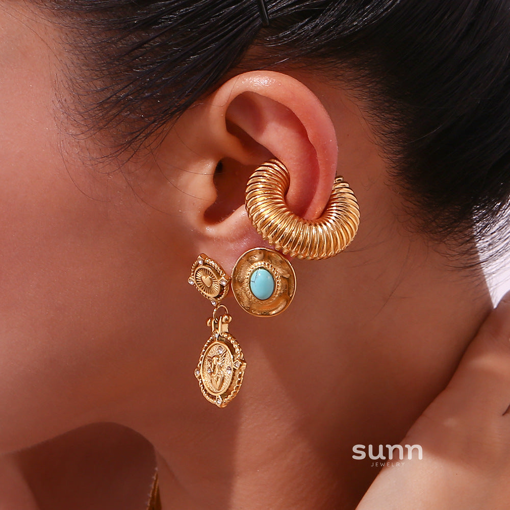 Amberley Hammered Geometric Earrings [ZEKR2ZUT]