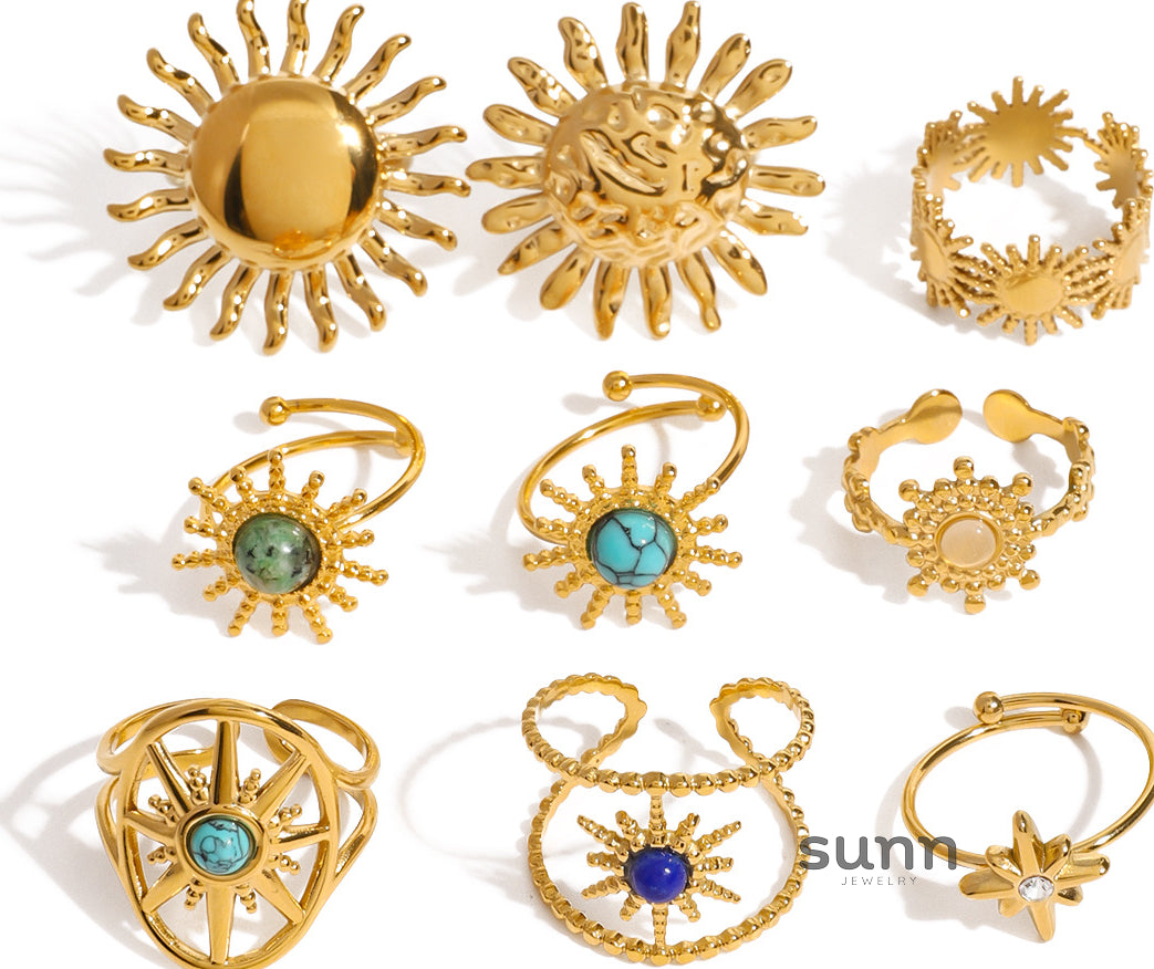 Amberlynn Turquoise Star Open Ring Set [KZGAJ911]