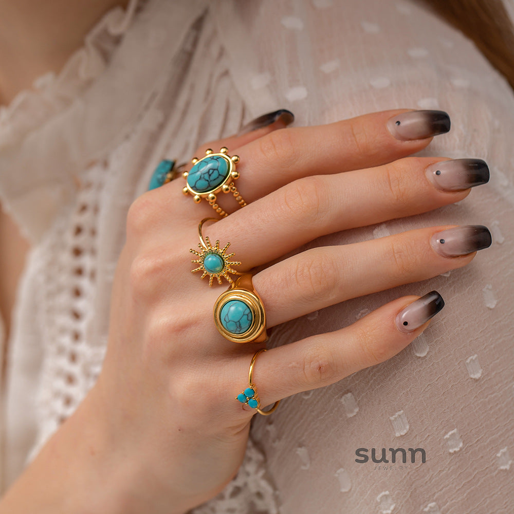 Amberlynn Turquoise Star Open Ring Set [ZS88V928]