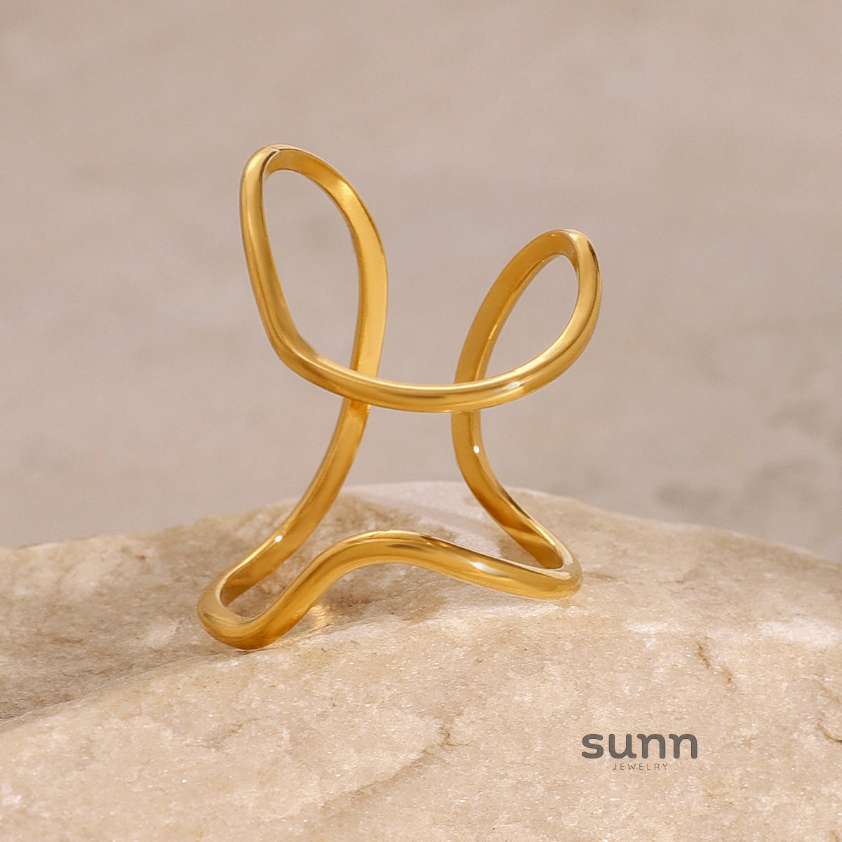 Ameena Minimalist Gold Ring [1BWLG0LI]