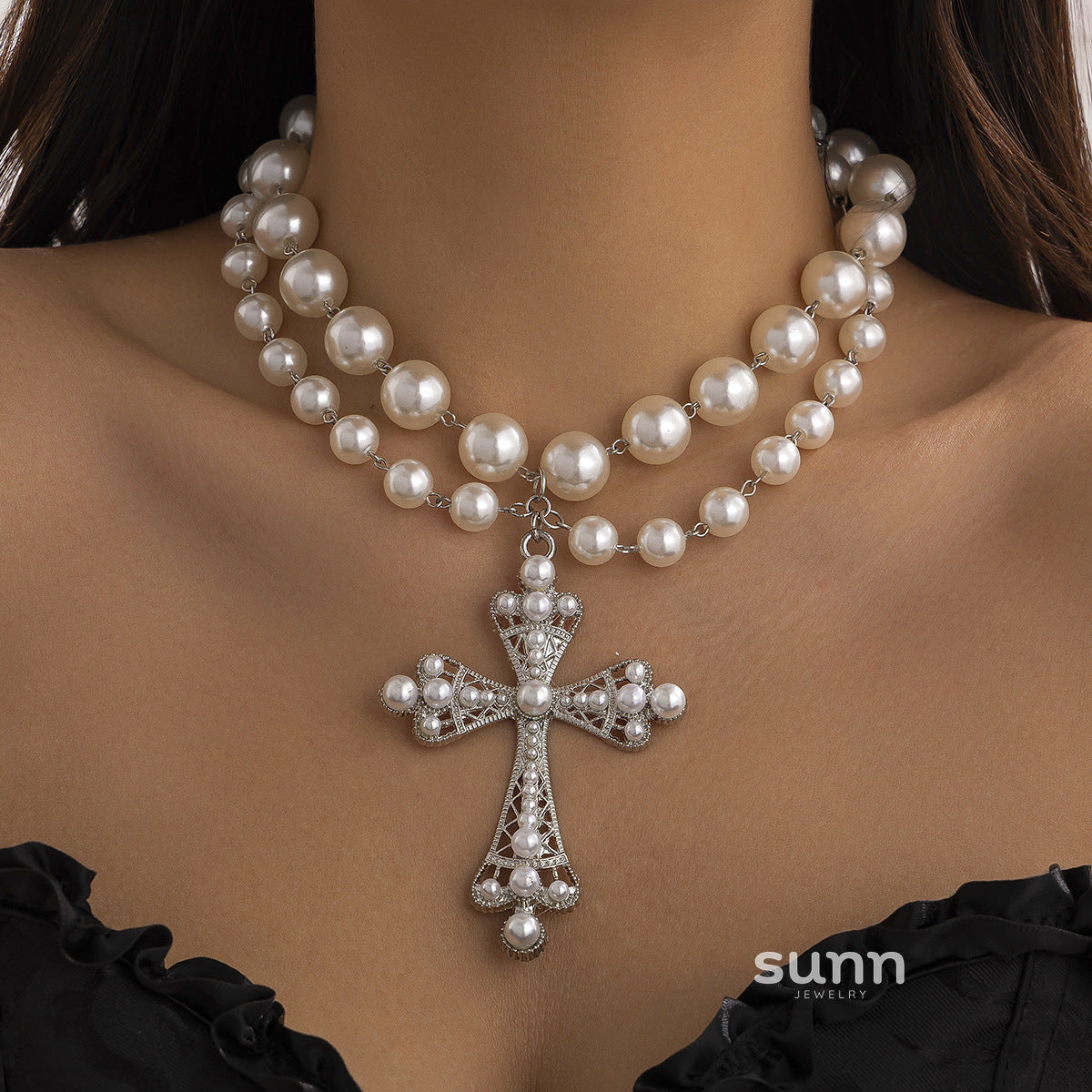 Ameenah Layered Cyberpunk Necklace [858V5R3F]