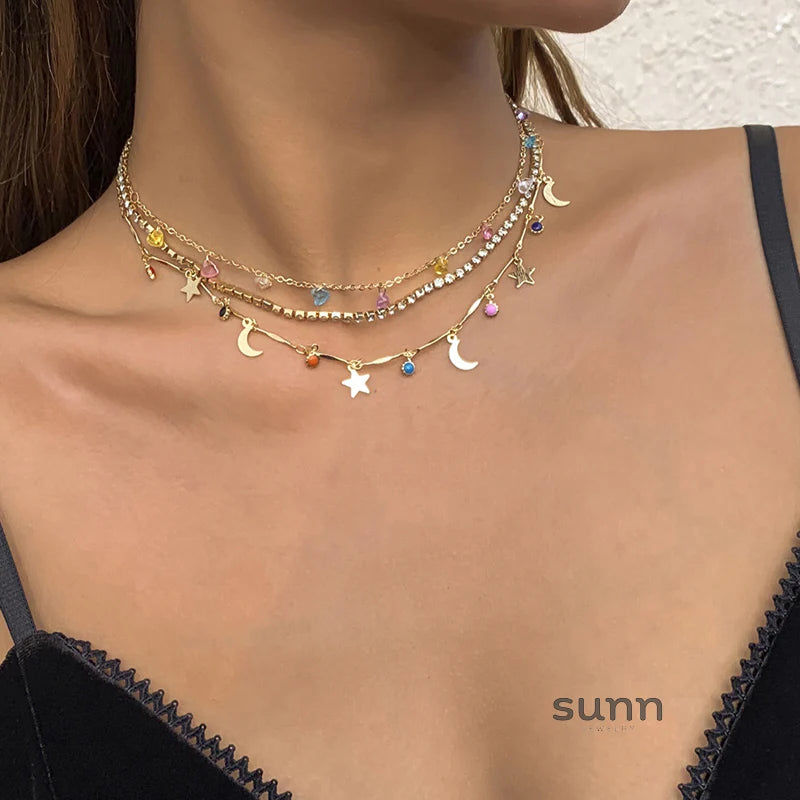 Ameerah Celestial Layered Necklace Set
