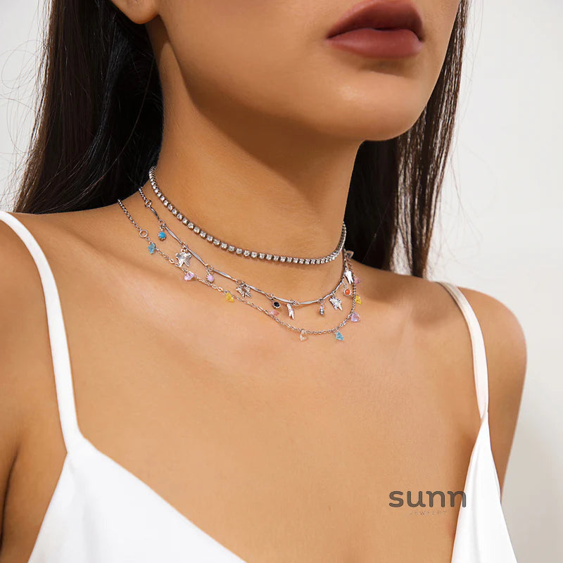 Ameerah Celestial Layered Necklace Set