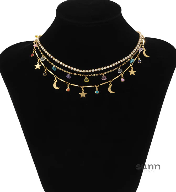 Ameerah Celestial Layered Necklace Set