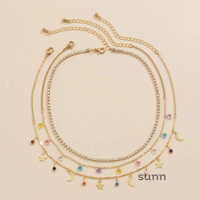 Ameerah Celestial Layered Necklace Set