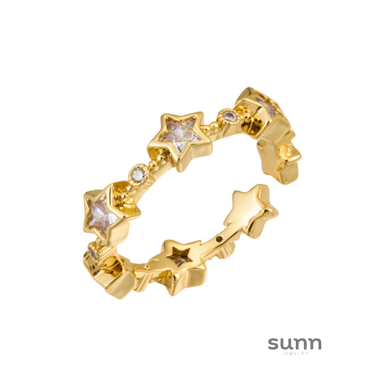 Ameerah Paved Star Ring [3KGP0S82]