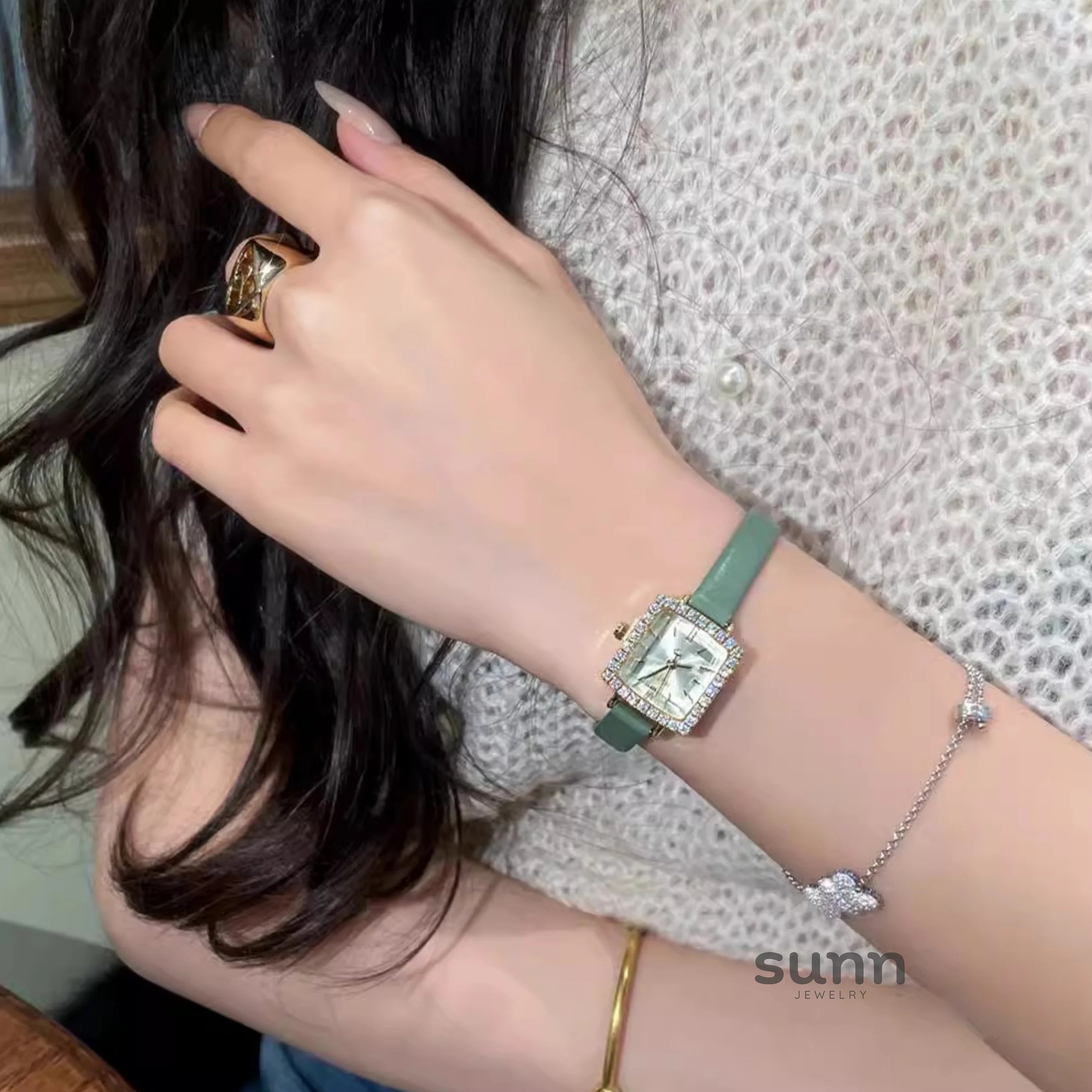 Ameliah Square Rhinestone Watch