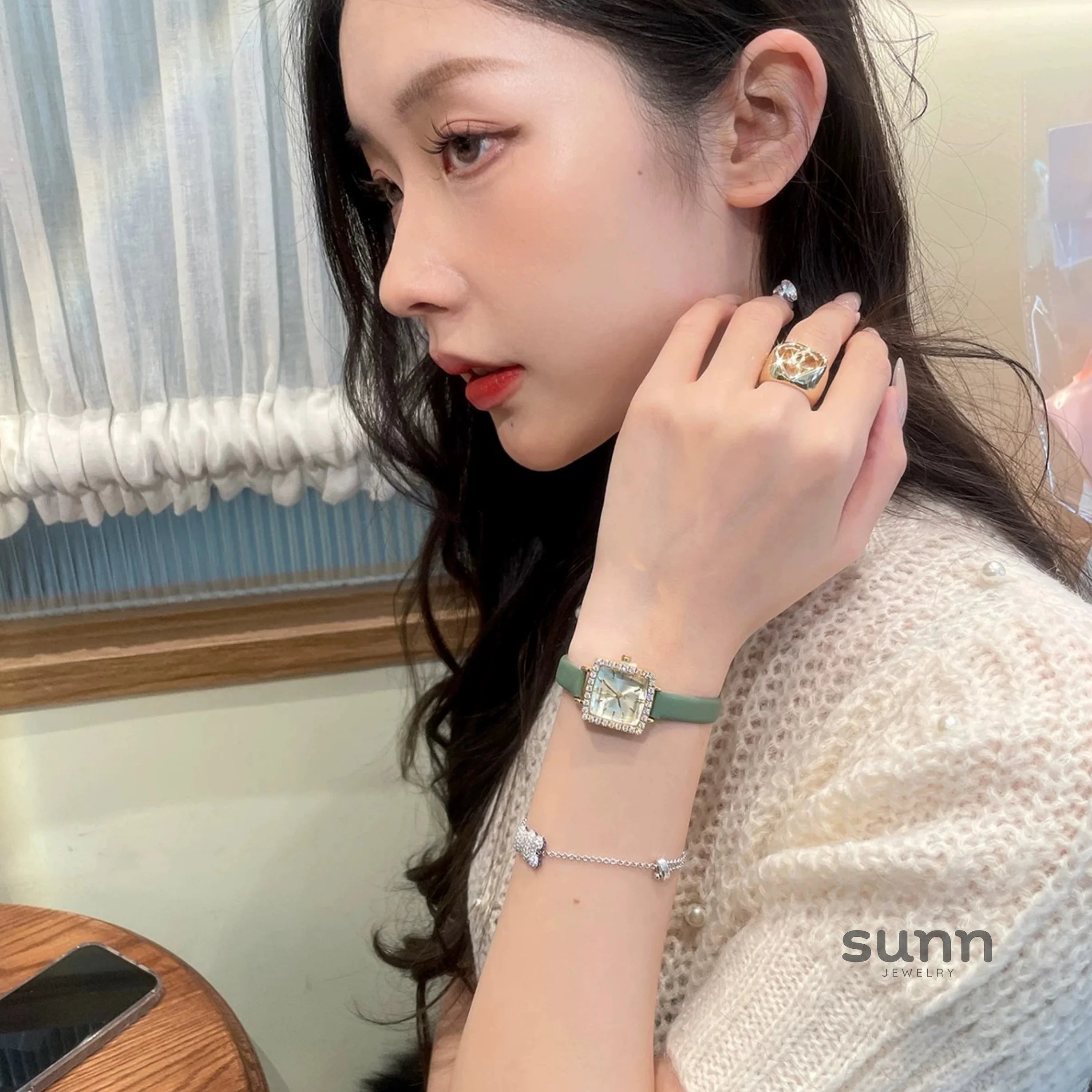 Ameliah Square Rhinestone Watch