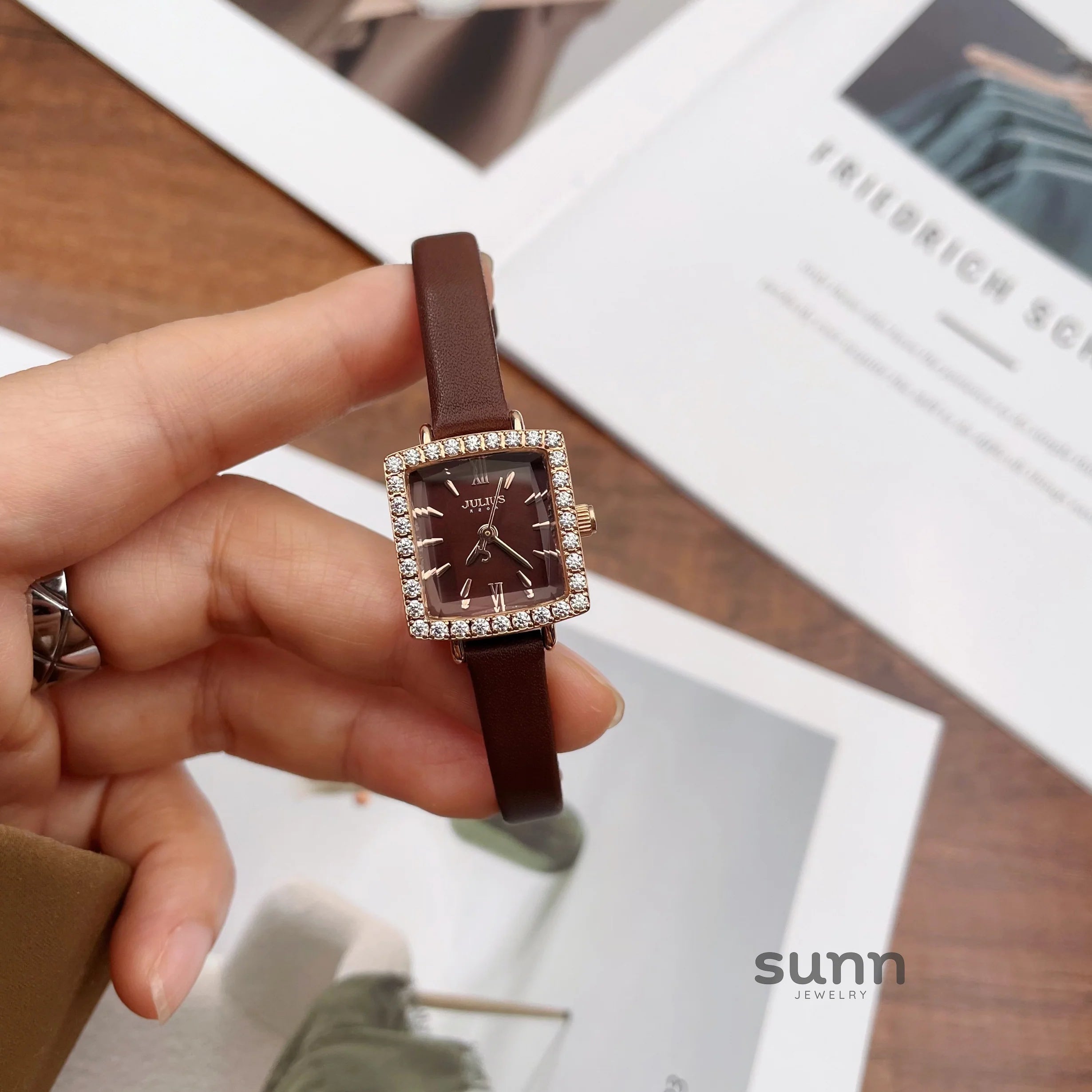 Ameliah Square Rhinestone Watch