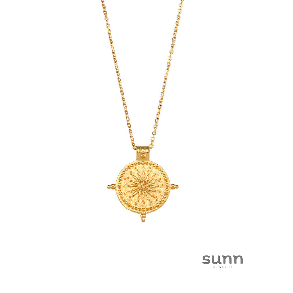 Ameliana Gold Sun Compass Necklace [V64HEUE9]
