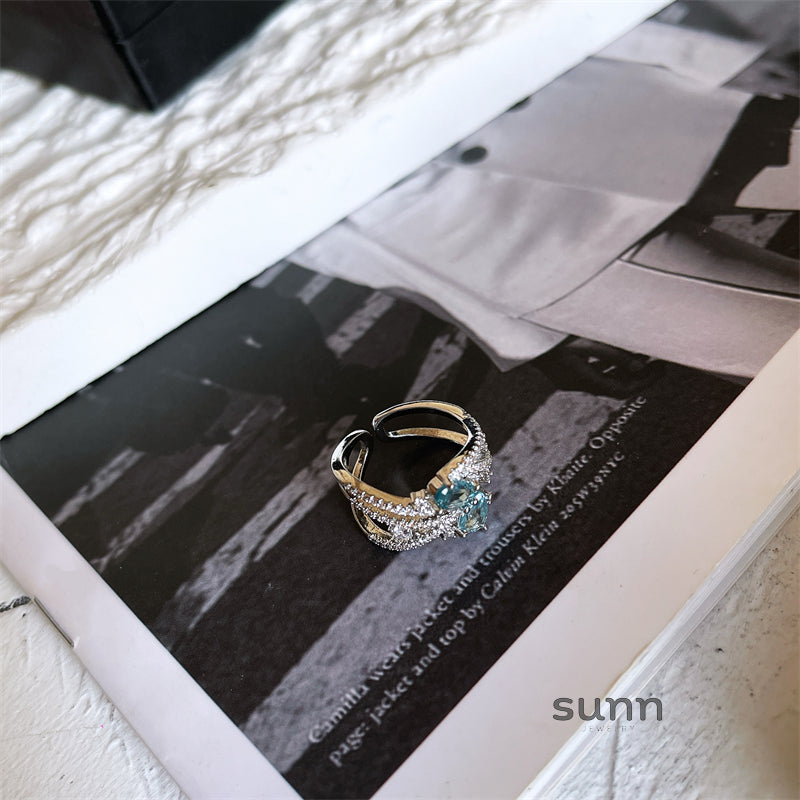 Ameliana Paved Zircon Open Ring [4FWUCZJG]