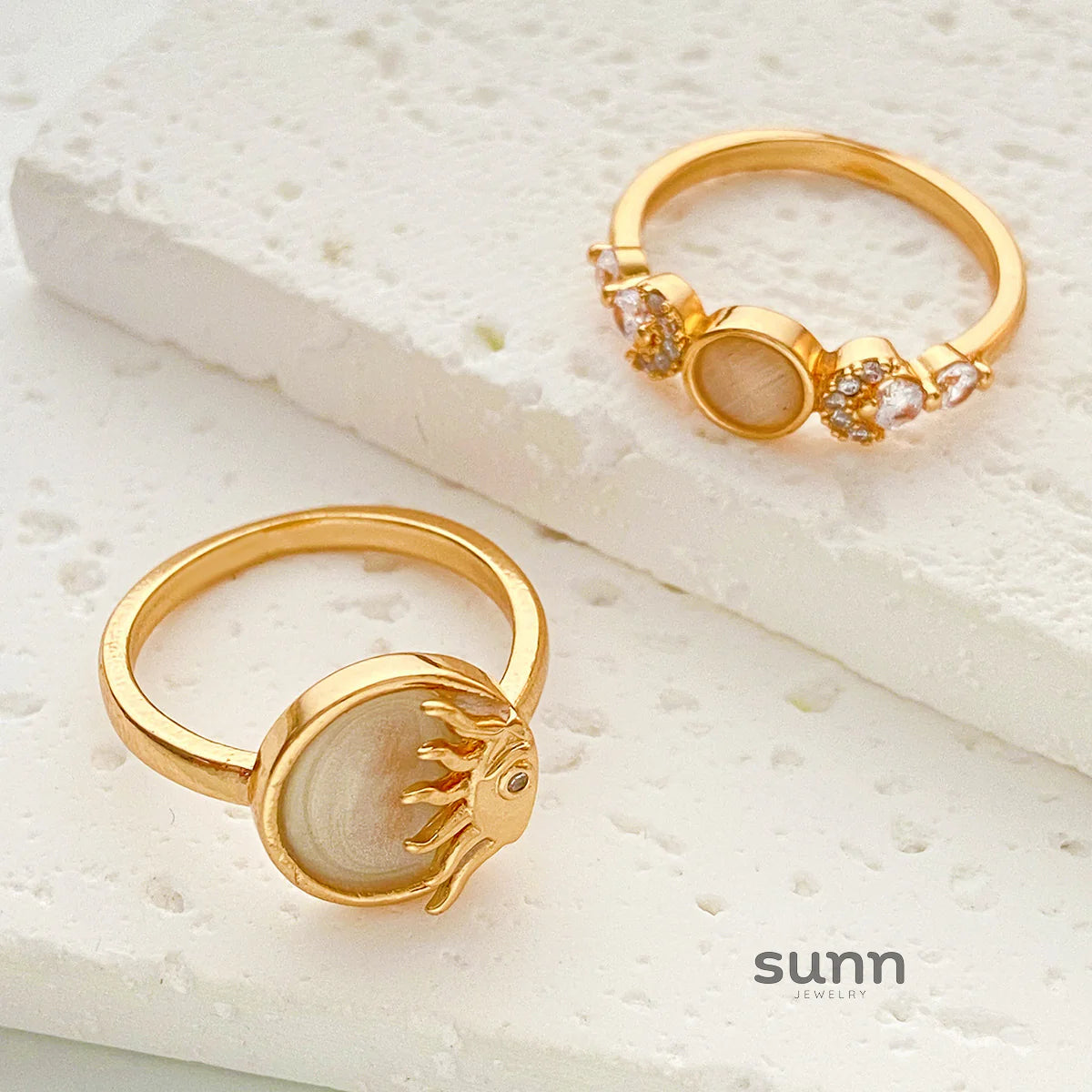 Amellia Sun Moon Ring Set