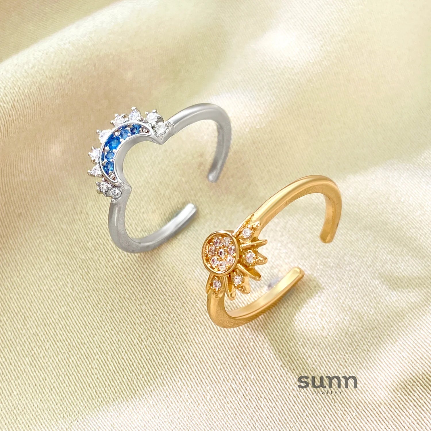 Amellia Sun Moon Ring Set