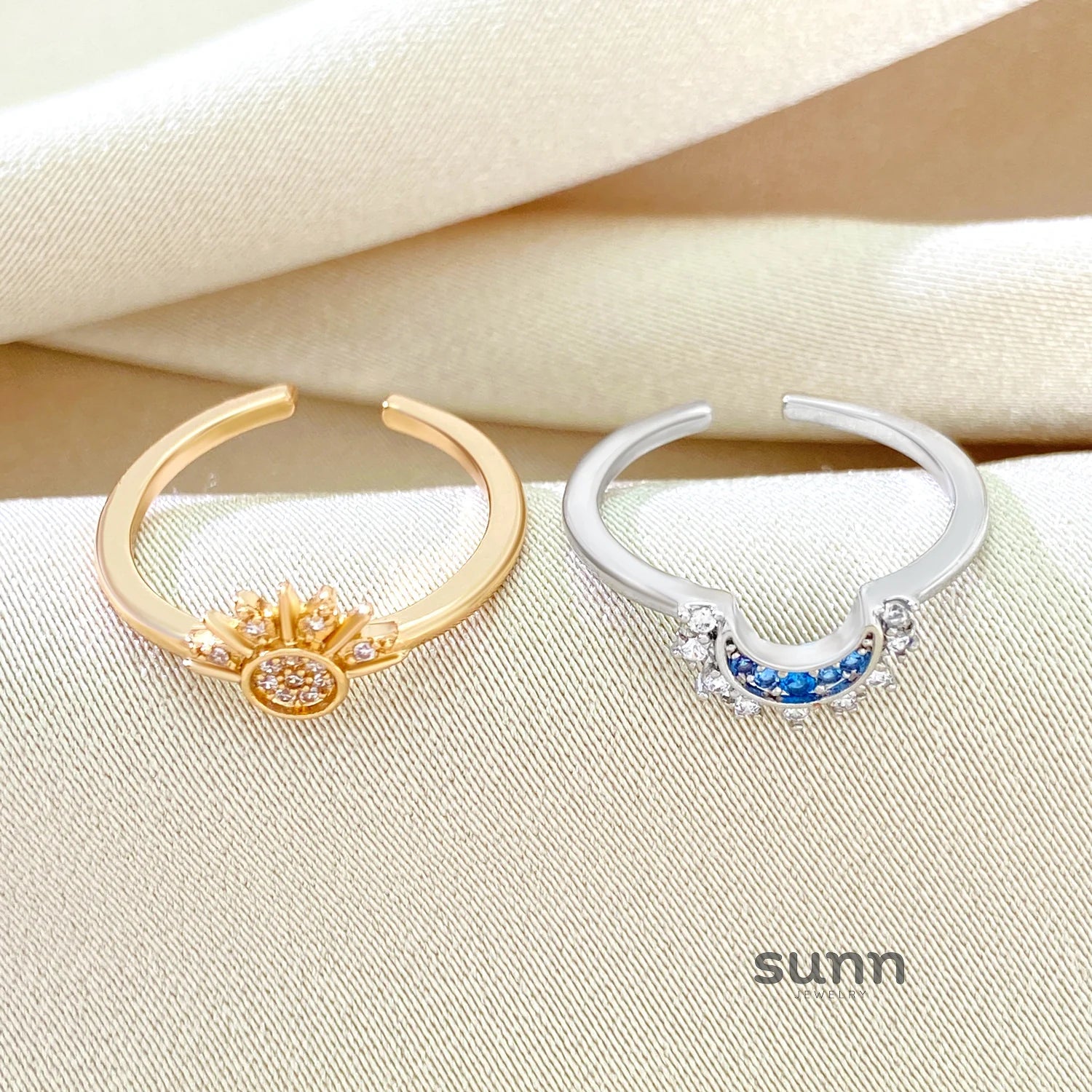 Amellia Sun Moon Ring Set