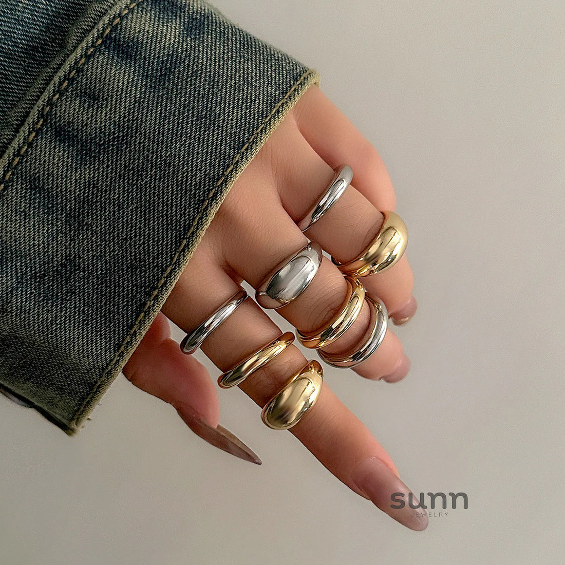 Amena 8-Piece Stacking Ring Set