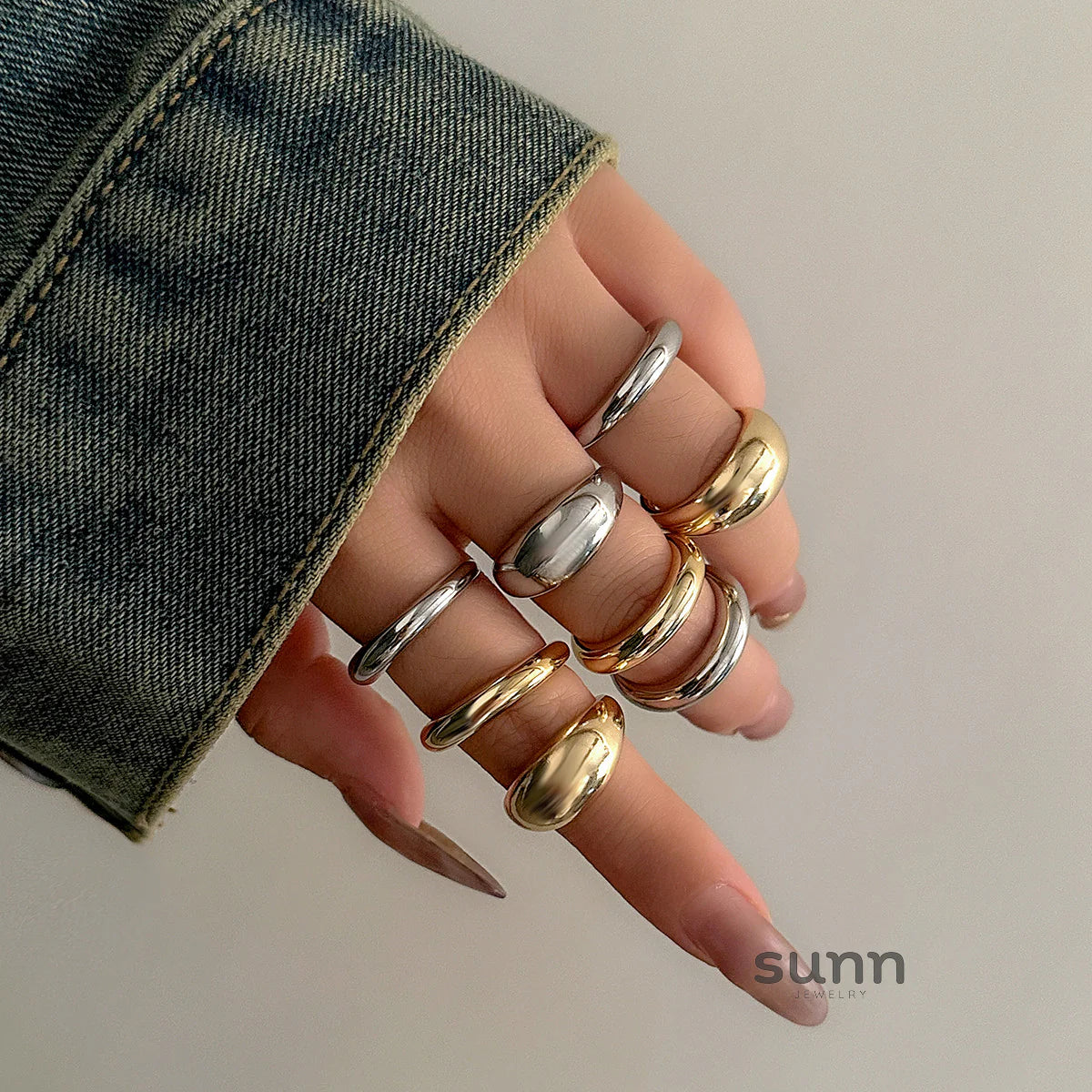 Amena 8-Piece Stacking Ring Set