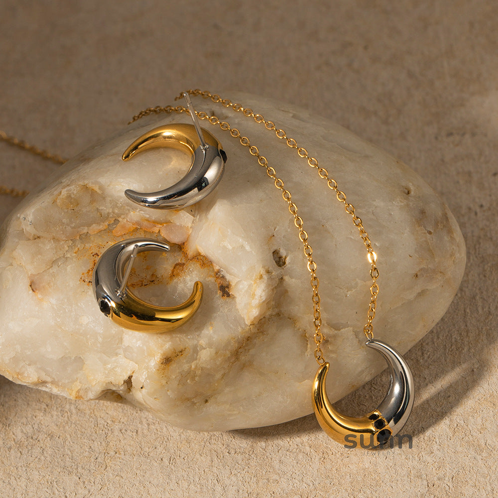 Amena Contrast Hoop Earrings [CQM4LYJD]