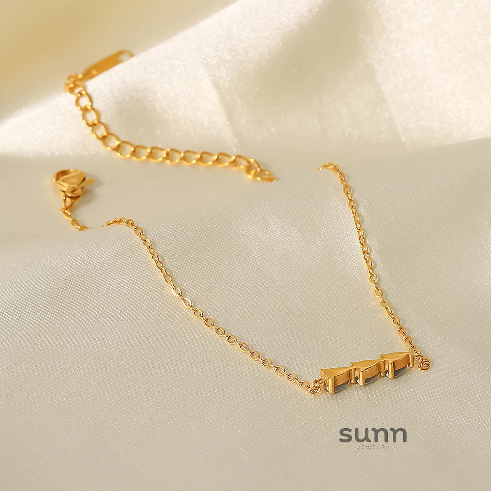 Ameria Gold Plated Waterdrop Necklace