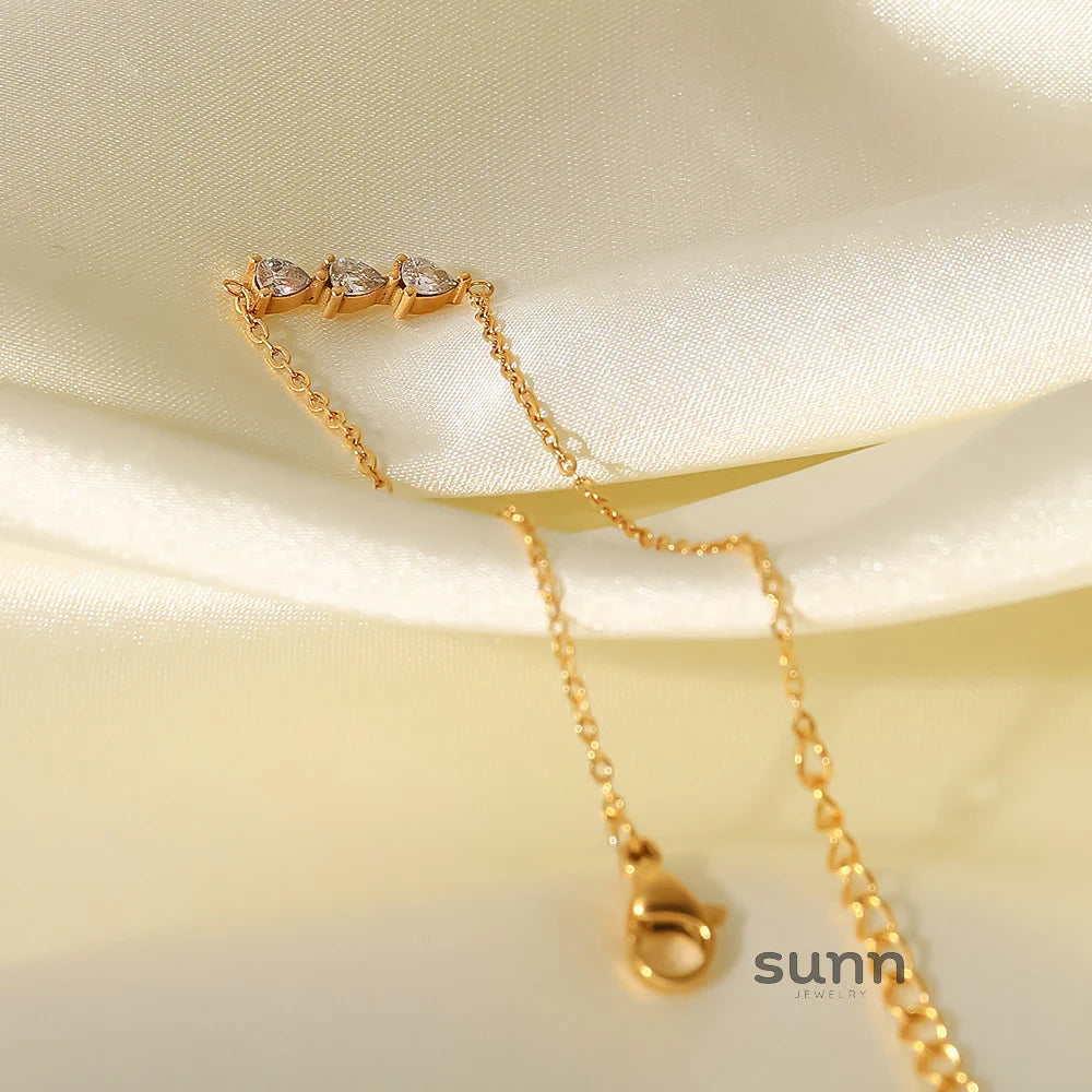 Ameria Gold Plated Waterdrop Necklace