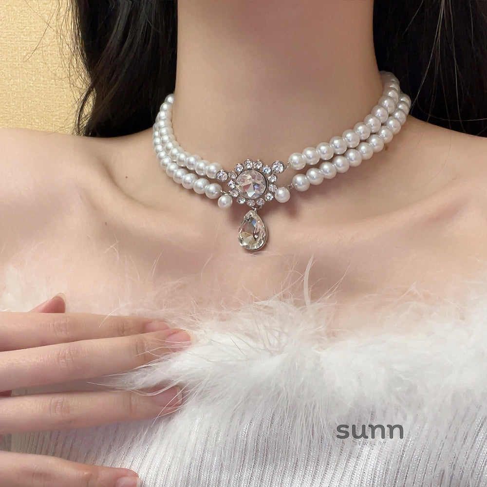 Amiah Double Layer Pearl Choker [BCQ9K8AY]