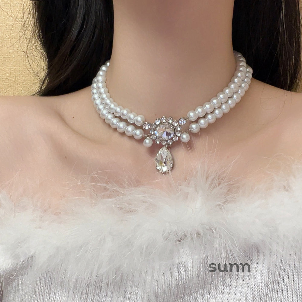Amiah Double Layer Pearl Choker [N316OUKX]