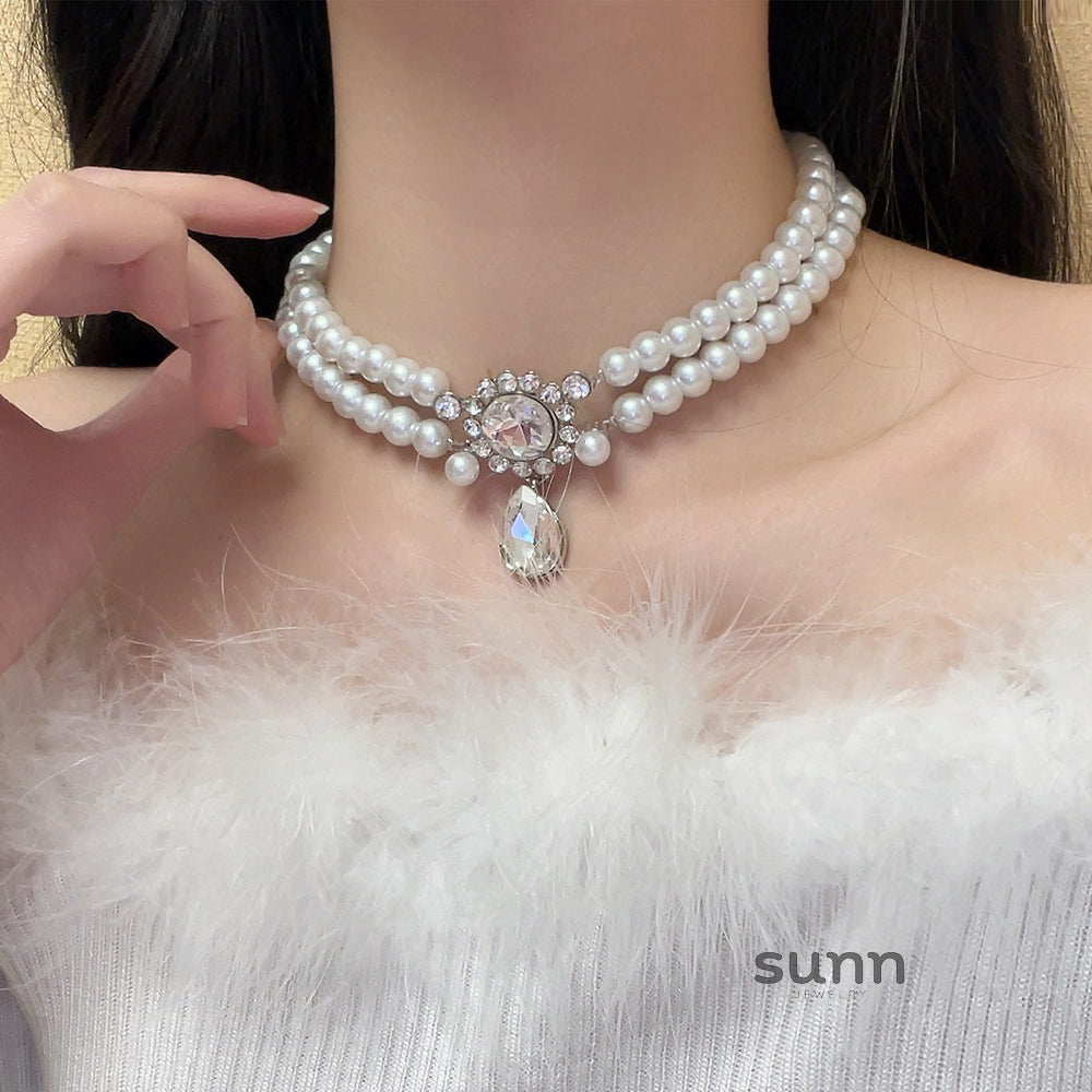 Amiah Double Layer Pearl Choker [71Y27J9A]