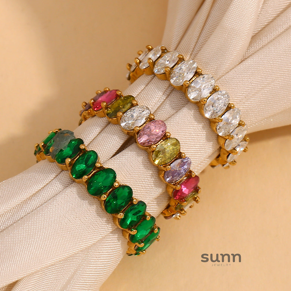 Amilah Zircon Oval Ring [61JR6XAS]