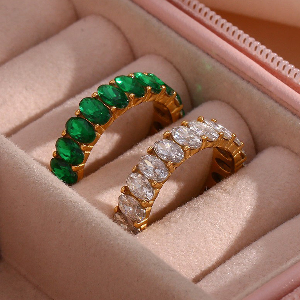 Amilah Zircon Oval Ring [0EKWYVHH]