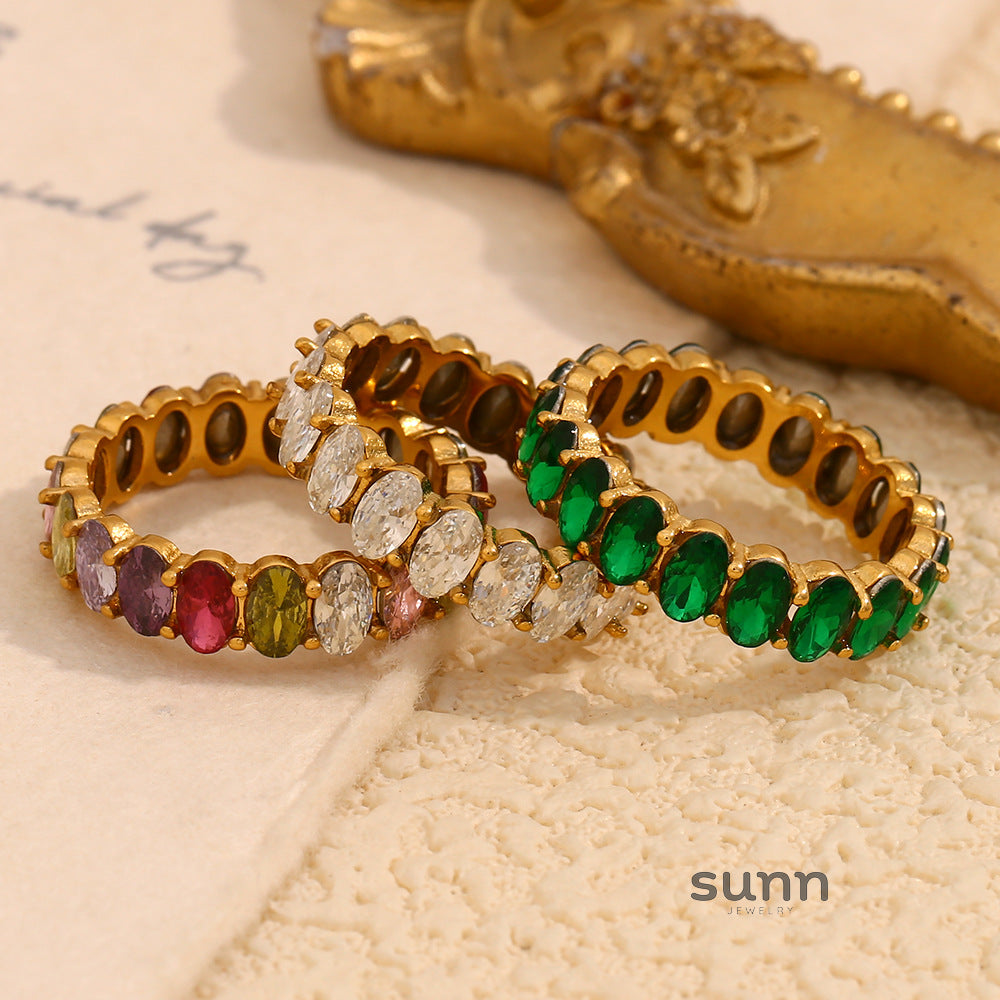 Amilah Zircon Oval Ring [0EKWYVHH]