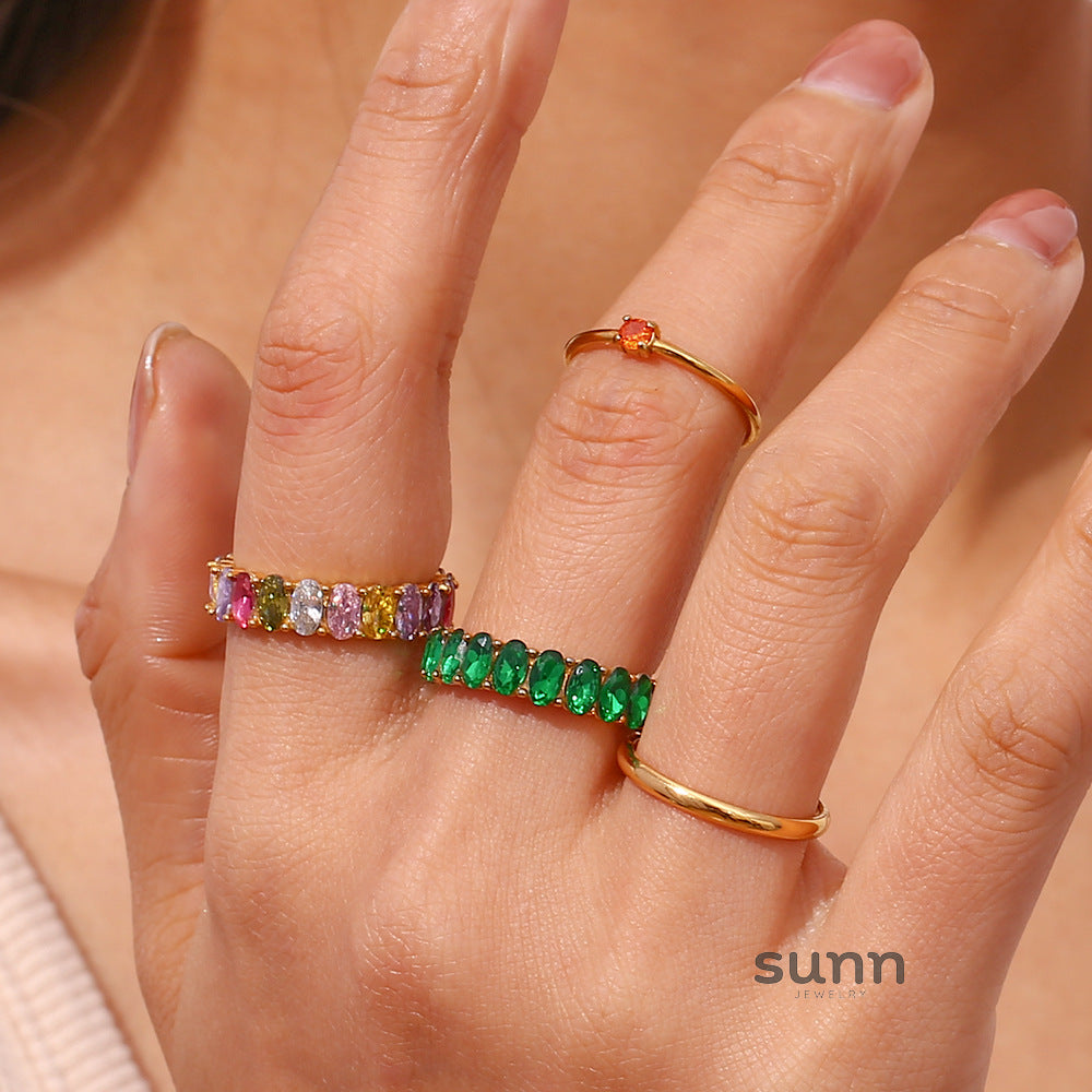 Amilah Zircon Oval Ring [XW6EQ4MI]