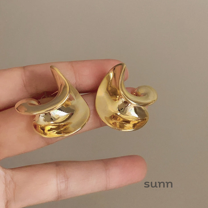 Amilya Sculptural Metal Hoops [HVIHSWAI]