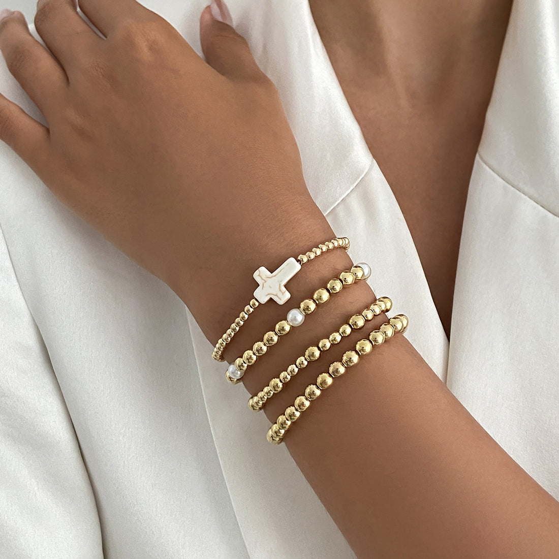 Amina Irregular Beaded Bracelet Set [1LHSW5YU]