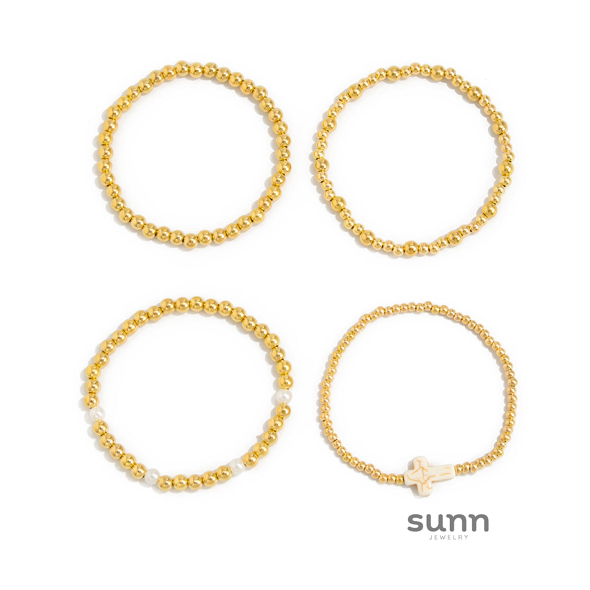 Amina Irregular Beaded Bracelet Set [FJIBONGL]