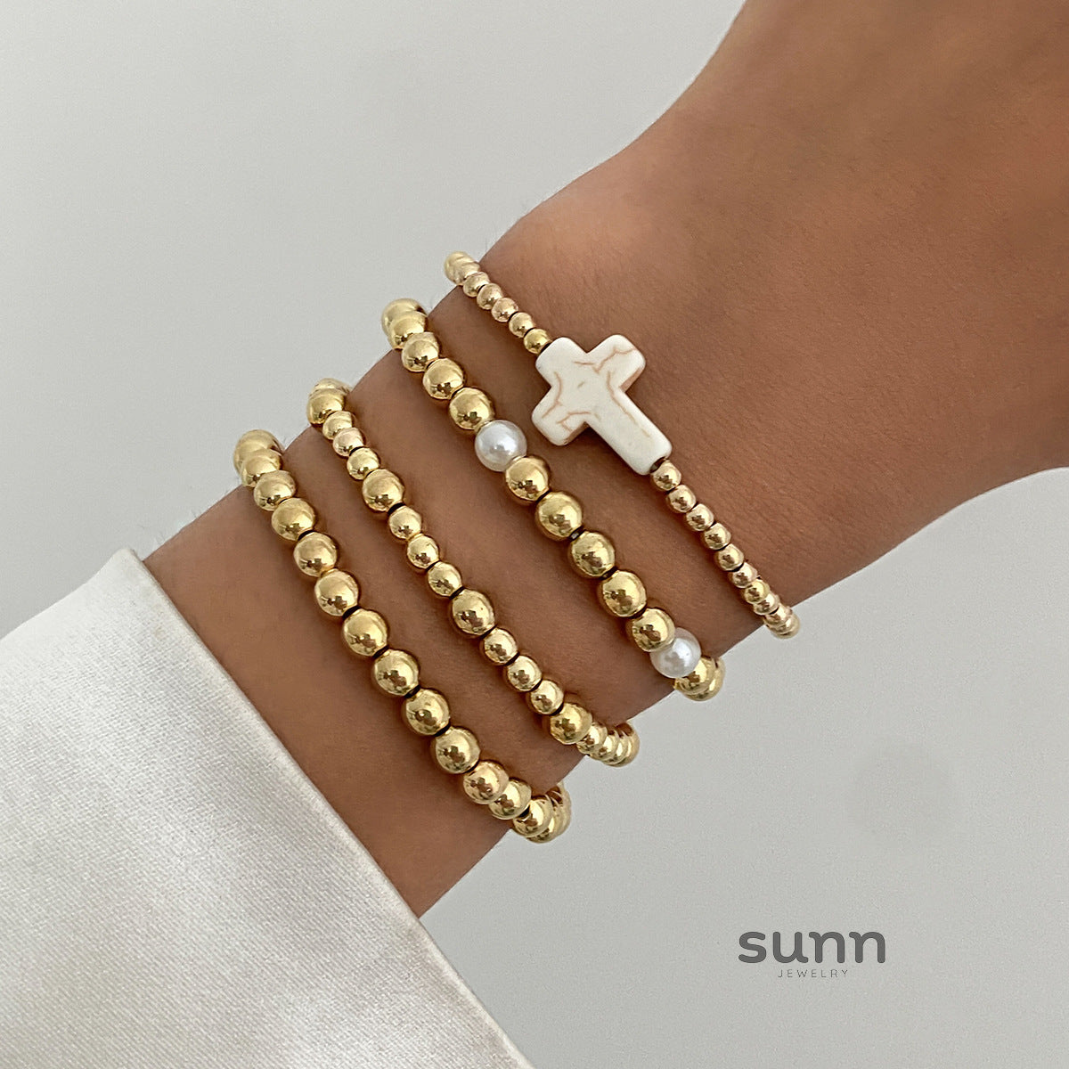 Amina Irregular Beaded Bracelet Set [DAJ9LGG6]