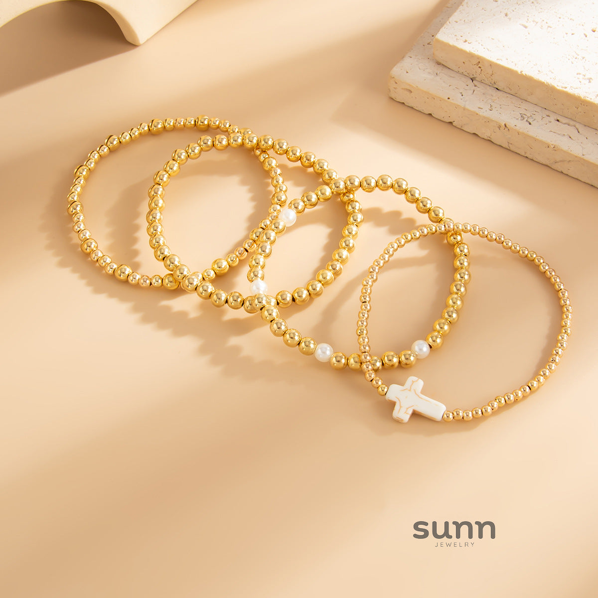 Amina Irregular Beaded Bracelet Set [NW1D0GCR]