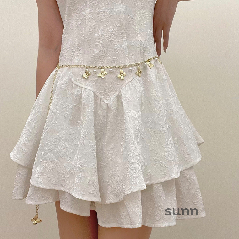 Amina Pearl Butterfly Waist Chain [ZPCTZT0A]