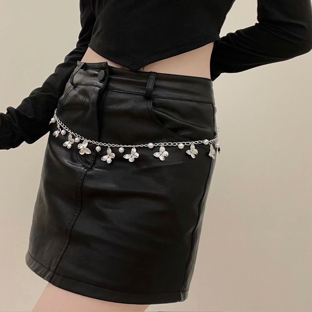 Amina Pearl Butterfly Waist Chain [ZPCTZT0A]