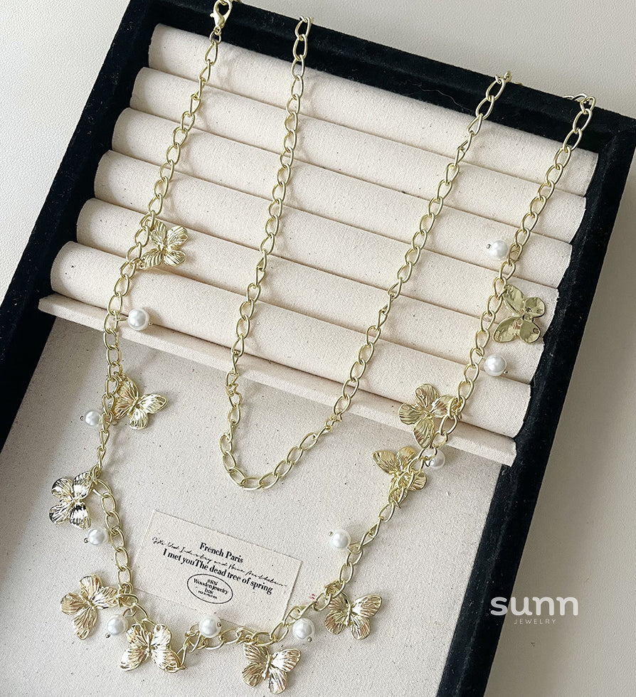 Amina Pearl Butterfly Waist Chain [1RQTFR20]