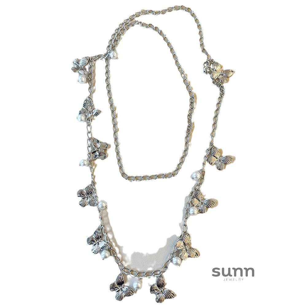Amina Pearl Butterfly Waist Chain [EZBYEMI1]