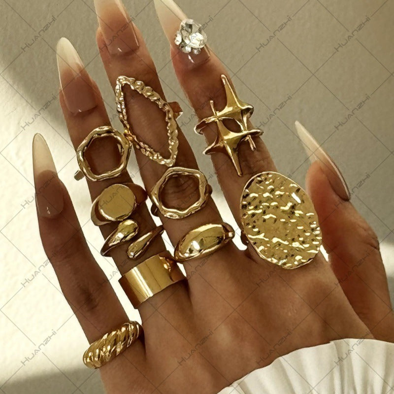 Aminah Geometric Ring Set [08WMX21B]