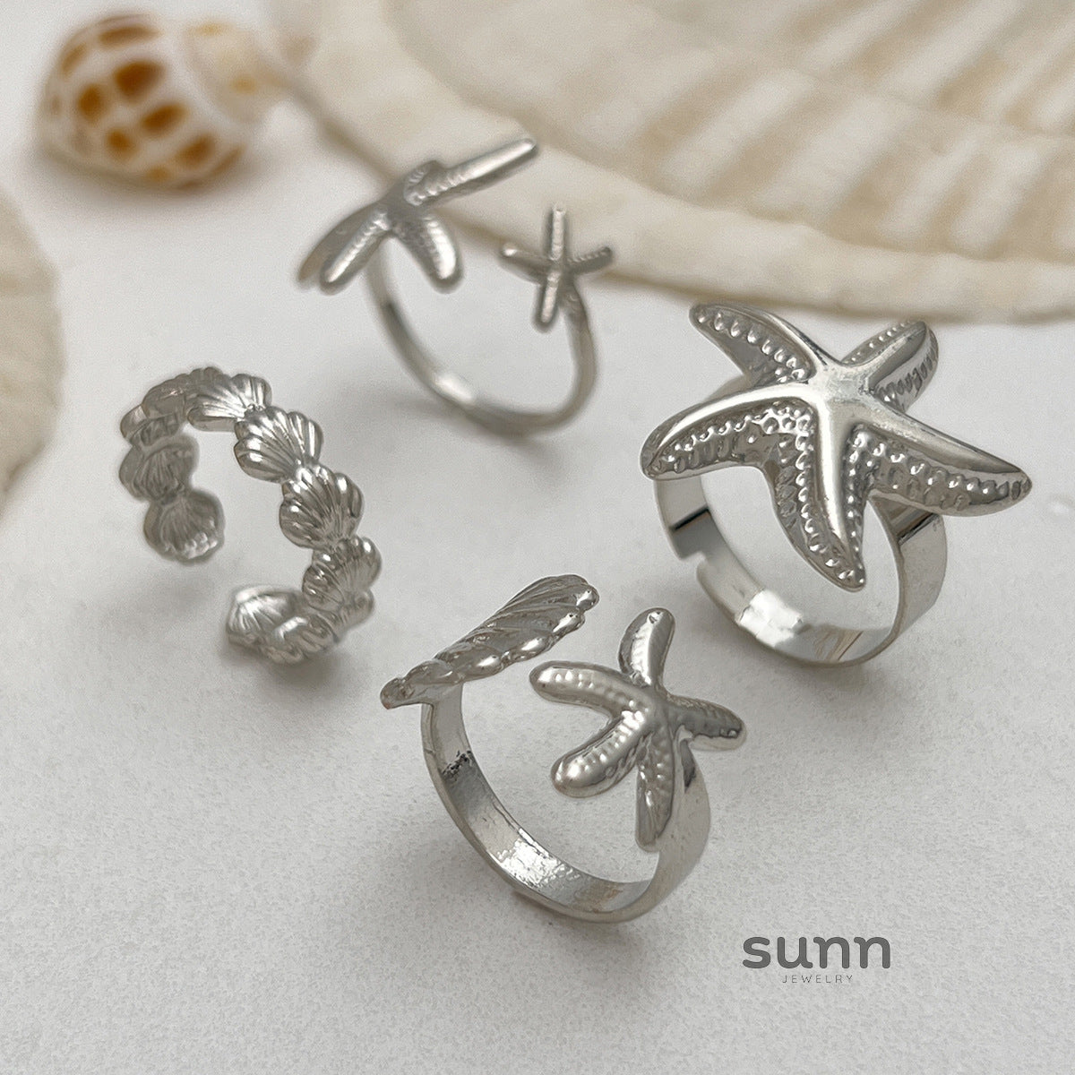Amiracle Starfish Ring Set [VSS7NX7Z]
