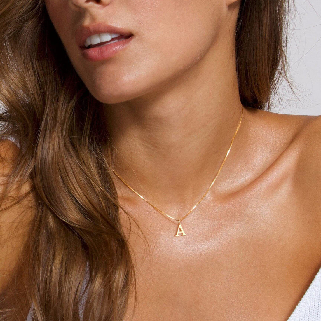 Amore Initial Box Chain Necklace [3476ZODP]