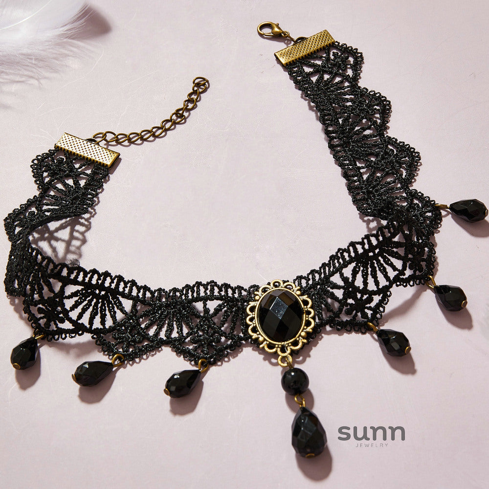 Amran Crystal Lace Choker [VEDTCB1H]